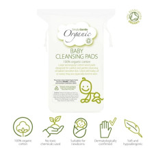 Dischete rectangulare de curatare din bumbac organic, Simply Gentle Organic, 60 buc